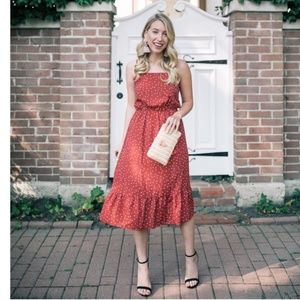 LOVERS + FRIENDS RED STAR PRINT DRESS